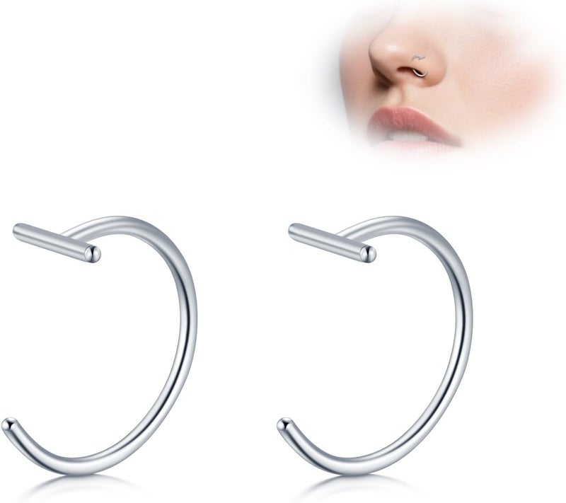 D.Bella Fake Nose Lip Ring Faux Clip on No Pierced Non Piercing Helix Cartilage Earring Ear Cuff Faux Body Piercing Jewelry for Women Men - Image 3